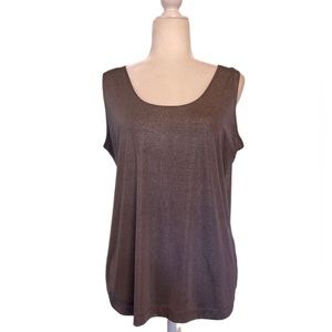 Chicos size 2 travelers metallic grey tank top size 12/large